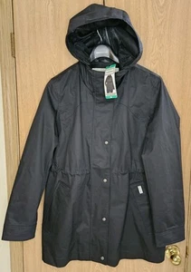 HUNTER Black Water Resistant Smock Jacket Rain Coat Womens Sz XL X-Large NWT - Picture 1 of 3