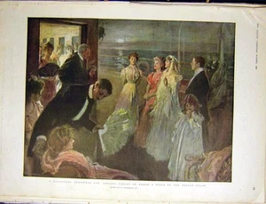 Original Old Antique Print Midsummer Christmas Carols Indian Ocean Liner 1900 - Picture 1 of 1