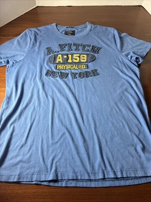 Camiseta De Colección Abercrombie & Fitch Muscle XL Azul Aplique Parche de Puntada Única Foto 1 de 4