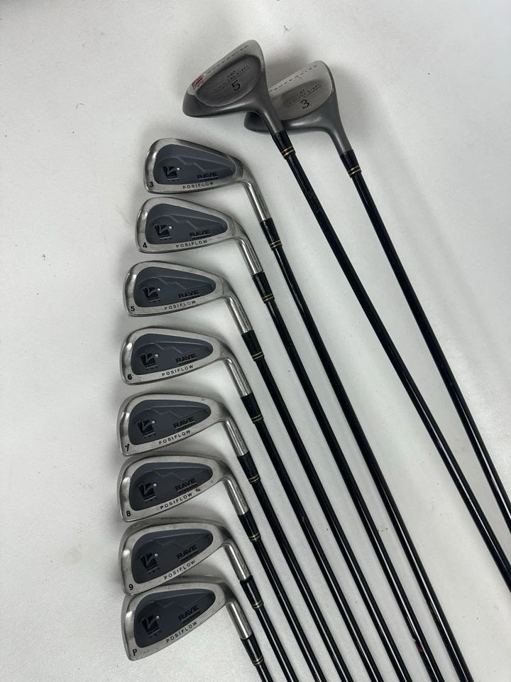 Juego de palos de golf Square Two Rave Posiflo 3 y 5 maderas 3-PW Senior Flex grafito diestro Foto 1 de 4