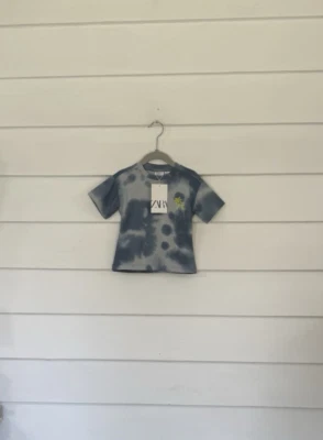 NUEVA CAMISETA ZARA Bebé Azul Manga Larga Talla 9 12 MESES Algodón y450d Foto 1 de 4