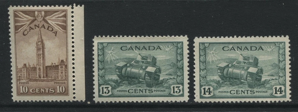 Canada KGVI 1942 War Issue 10 cents to 14 cents unmounted mint NH - Image 1 of 1