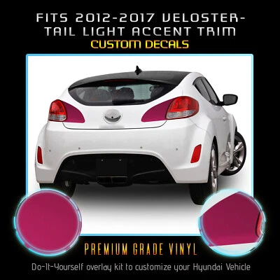 适用于 2012 - 2017 现代 Veloster 尾灯装饰覆盖贴花缎面哑光镀铬 — 第 1/4 张图片