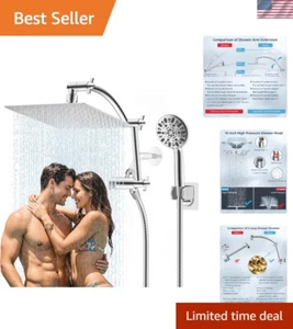 All Metal Shower Head,10'' High Pressure Rain Shower Head/Handheld Showerhead... - Picture 1 of 9