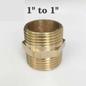 2 X Connettore Adattatore Attacco Rapido Raccordo Nipplo Esagonale Tubo Ottone Filettatura Maschio 1" - Foto 1 di 1