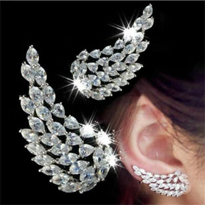 4 quilates pendientes de tachuelas de moissanita de corte marquesa plata esterlina 925 - Imagen 1 de 5