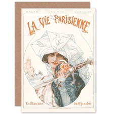 La Vie Parisienne Rose Sword Woman Magazine Cover Blank Greeting Card