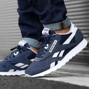 Reebok Classic Nylon Men’s Sneaker Running Shoe Navy Suede Trainers #234 #276 - Picture 1 of 18