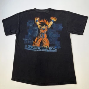 Vintage Dragon Ball Z Shirt Men Large Japan Anime Spell Out Kanji Fire USA Go - Picture 1 of 12