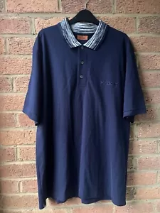 Missoni Mens Polo Shirt Navy Blue Size 3XL XXXL BNWT - Picture 1 of 12
