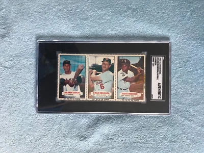 1963 Bazooka Panel Stan Musial Orlando Cepeda HOF Floyd Robinson SGC Authentic - Image 1 of 2