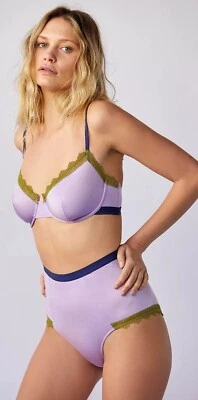 Bragas Anthropologie Dora Larsen Lily cintura alta en lila talla UK 14. Nuevo con etiquetas Foto 1 de 4