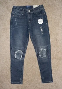 New Girls Arizona Jeans 8 Reg Super Skinny Distressed Knee Patches Stretch - Picture 1 of 2