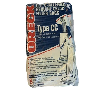 Oreck XL Type CC Vacuum Cleaner Filter Bags CCPK8DW Hypo-allergenic 8 Pack NEW! - Picture 1 of 6