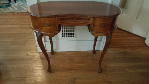 ITALIAN Vintage Inlaid Wood Writing Desk Cover