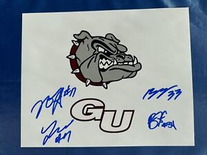 2023-24 Gonzaga Bulldogs Basketball Autographed Team Signed 8X10 Photo Hickman