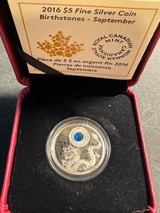 2016 Canada $5 Dollars Birthstones September Silver Coin! - Bild 1 von 7