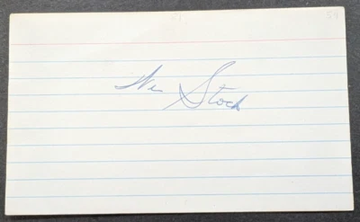 Wes Stock - 1959 Debut Autographed 3x5 Index Card - Baltimore Orioles - Image 1 of 2