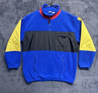 Chaqueta Izod Vintage Años 90 Para Hombre Grande Edición Naval Bloques de Color Pullover Polar Foto 1 de 4