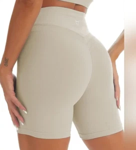 TomTiger Yoga Shorts Tummy Control High Waist Biker Shorts Exercise Butt Lifting - Picture 1 of 6