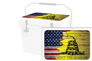 Vinyl Cooler Wrap fits RTIC 20qt | Decal Skin LID - USA Don't Tread Color Wood - Picture 1 of 7