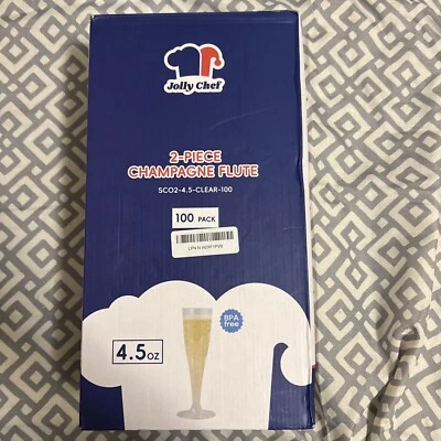 Flautas de champán Jolly Chef 4,5 oz 100 unidades 2 piezas. Ideal para bodas/año nuevo Foto 1 de 2
