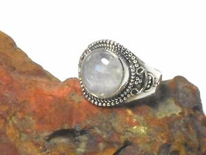 ANILLO de piedras preciosas de plata esterlina 925 de piedra lunar - Talla: Q - Imagen 1 de 5