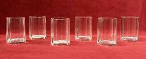 BÖHMEN 6 FLACHE TUMBLER GLÄSER GLAS BECHER KRISTALL GESCHLIFFEN ART DECO BACCARAT BD - Bild 1 von 6