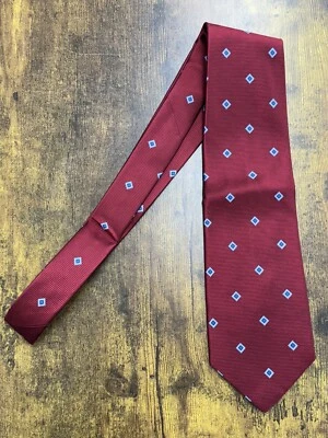 Галстук мужской Brooks Brothers «346» красный с синими бриллиантами 100% шелк 58 - Изображение 1 из 4