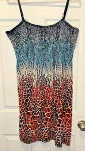 CLEARANCE Dress Women Plus Size 3x Sundress Smocking Adj Spaghetti Straps Boho - Picture 1 of 5