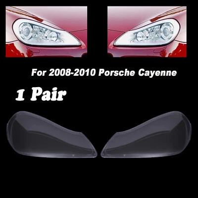 Left+Right Headlight Lens Covers Clear Lens Shell For 2008-2010 Porsche Cayenne Foto 1 de 4