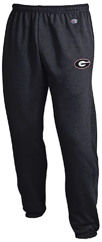 Georgia  Adult Black OVERSIZED Closed Bottom Powerblend Sweatpants by Champion Cover