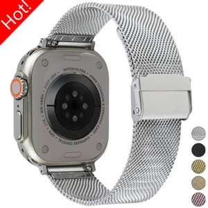 For Apple Watch Ultra2 Strap 10 9 8 7 6 38-49mm Stainless Steel Metal Wrist Band - Picture 1 of 17