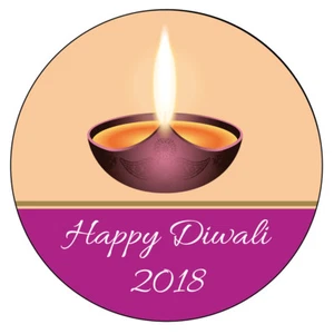  PERSONALISED Happy DIWALI Candle Labels Party Birthday Stickers Glossy Mat 1015 - Picture 1 of 3