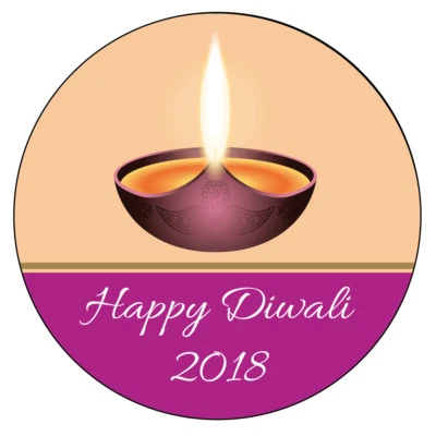 PERSONALISED Happy DIWALI Candle Labels Party Birthday Stickers Glossy Mat 1015
