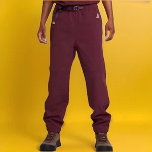 Nike ACG Mens Maroon Trail Hiking Pants Belted Size S CV0660-681 NEW - Picture 1 of 17