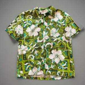 Pomare Hawaii Shirt Geometric Psychedelic Hippy Hawaiian Vtg 60s 70s Mens L - Picture 1 of 8