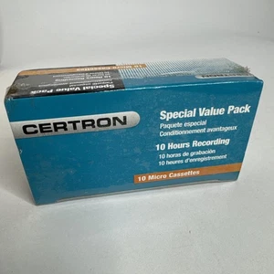 Certron M60 Blank Micro Cassette Tapes Sealed Box Of 10 Tapes - Picture 1 of 6