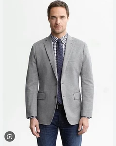 Blazer Banana Republic Para Hombres 40R Gris Carbón Espiga 2 Botones Ajuste A Medida - Imagen 1 de 4