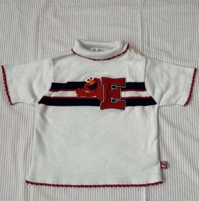 Top vintage bordado calle Sésamo Elmo Big E niña etiqueta pájaro grande 4T Foto 1 de 4