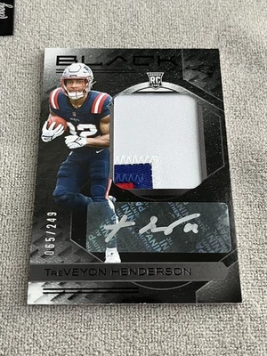 Treveyon Henderson 2025 Panini Black Rookie Patch Auto /249 Patriots RPA🔥 - Image 1 of 3