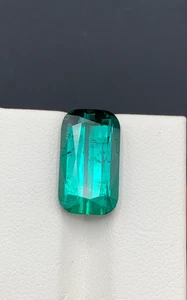 Turmalina verde azulada natural de 8,00 quilates - Corte cojín - Origen Afganistán - Imagen 1 de 5