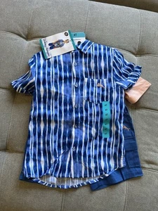 NWT Tommy Bahama Kids 3 Piece Set Shirt Short Sleeve Button Shirt Blue Boy’s 4 - Picture 1 of 7