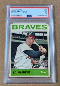 1964 Topps Ed Eddie Mathews #35 Milwaukee Braves PSA 5 EX - Picture 1 of 2