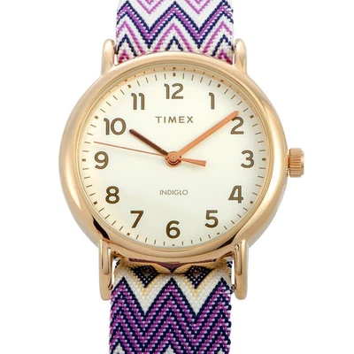 Timex Weekender Chevron 38 mm Gold-Tone Watch TW2R59000 - Image 1 of 4