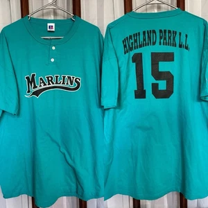 Maglia vintage Russell Athletic Florida Marlins Highland Park Little League XXL - Foto 1 di 7