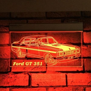 Ford XY GT 351 Falcon LED Sign,Bar,Mancave,Remote Control,Light,Car,Gift - Picture 1 of 10
