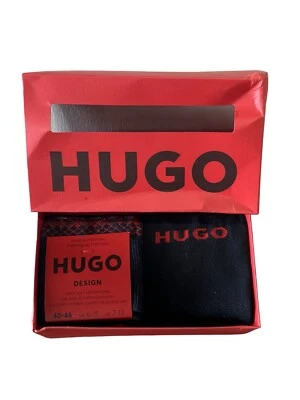 Hugo Boss Men’s Christmas Dress Socks - 2 Pack Size 7-13 - Black & Red - Xmas - Image 1 of 2
