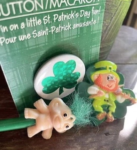 Vintage 1980’s Trolls Pencil Topper Hallmark Russ Berrie Pin NEW Shamrock - Picture 1 of 2