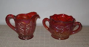 Vintage Indiana Heritage Red Carnival Glass Sugar and Creamer FREE SHIPPING - Picture 1 of 3